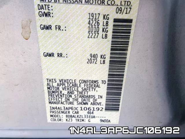 1N4AL3AP6JC106192 фото 2