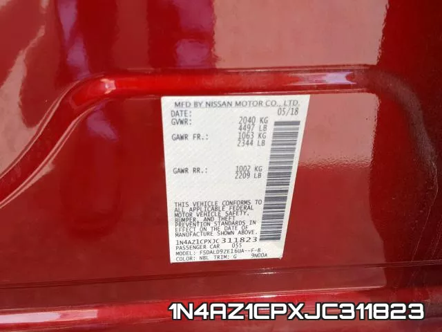 1N4AZ1CPXJC311823 фото 2