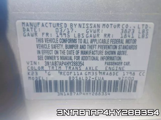3N1AB7AP4HY288354 фото 2