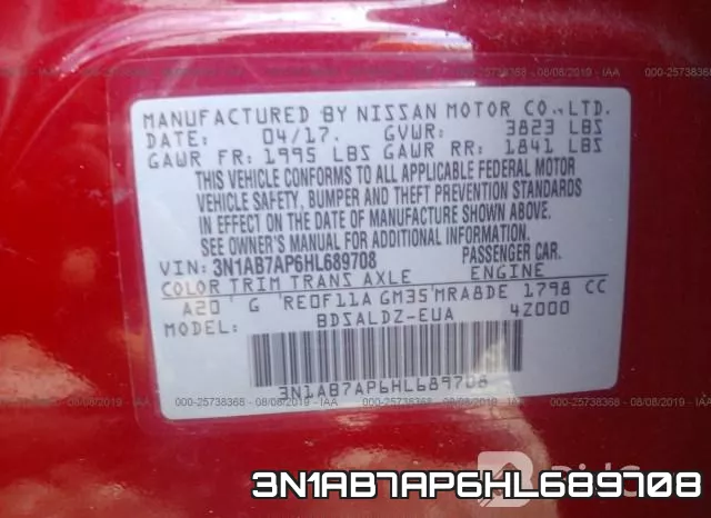 3N1AB7AP6HL689708 фото 10