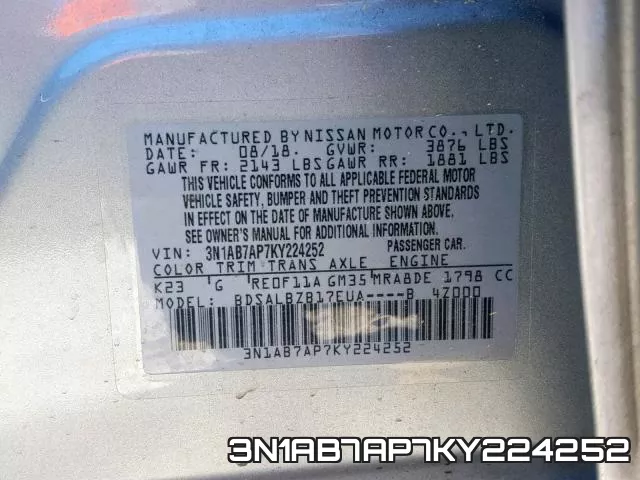 3N1AB7AP7KY224252 фото 2