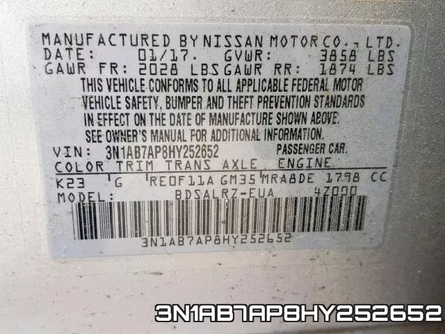 3N1AB7AP8HY252652 фото 2