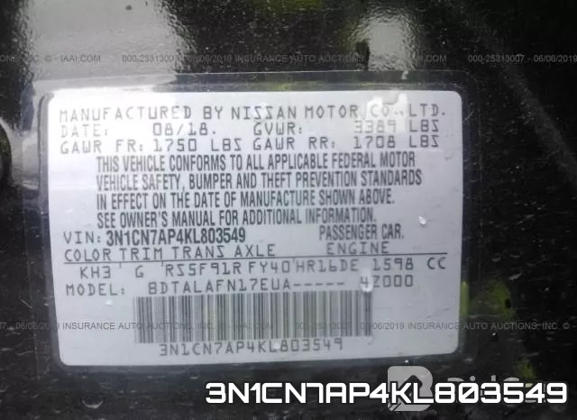 3N1CN7AP4KL803549 фото 10