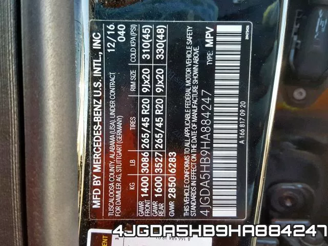 4JGDA5HB9HA884247 фото 2