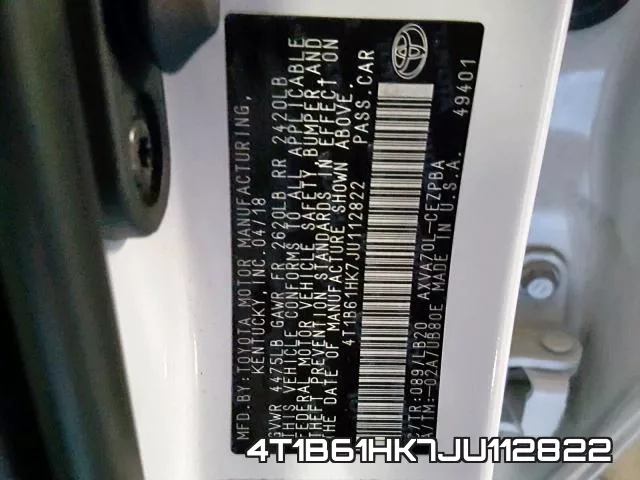 4T1B61HK7JU112822 фото 2