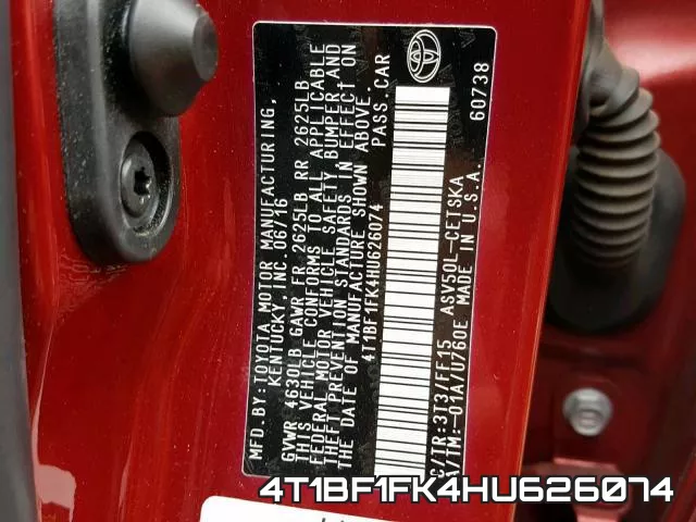 4T1BF1FK4HU626074 фото 2