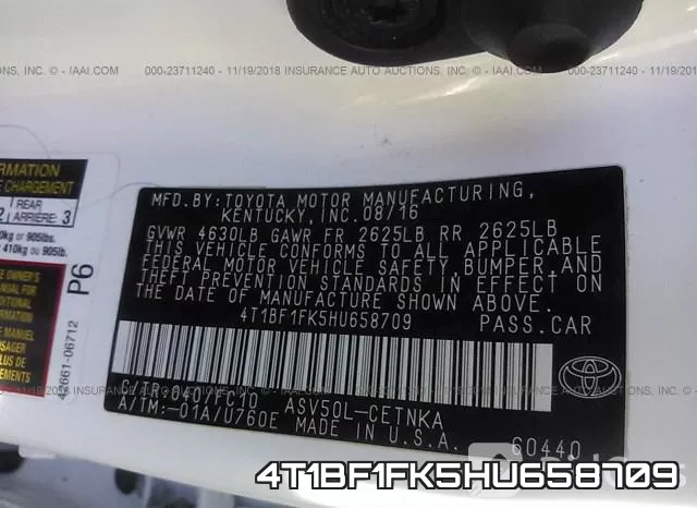 4T1BF1FK5HU658709 фото 10