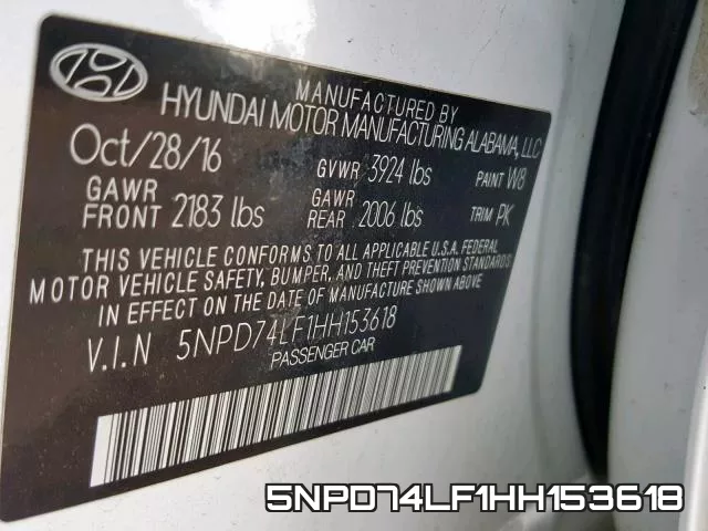 5NPD74LF1HH153618 фото 2