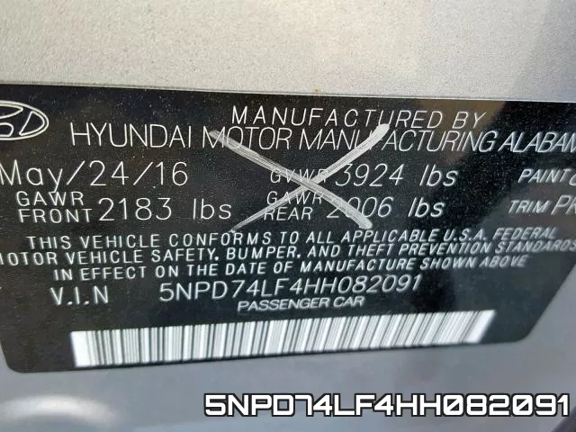5NPD74LF4HH082091 фото 2