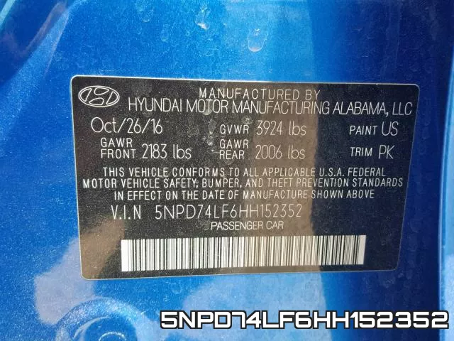 5NPD74LF6HH152352 фото 2