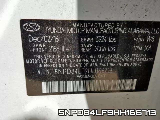 5NPD84LF9HH166713 фото 2
