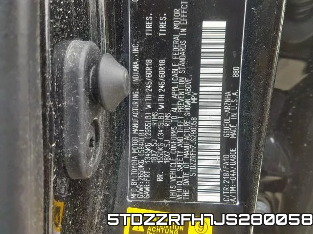 5TDZZRFH7JS280058 фото 2
