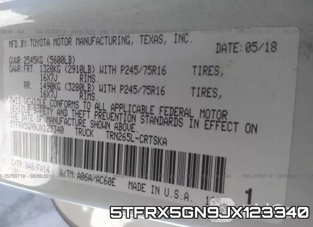 5TFRX5GN9JX123340 фото 10