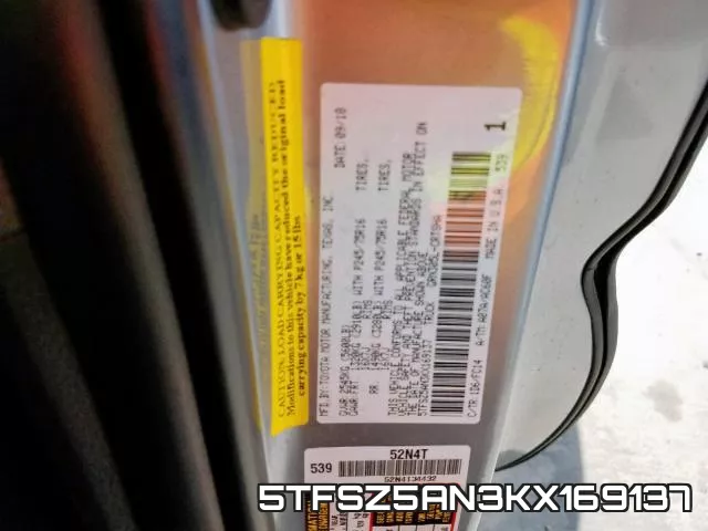 5TFSZ5AN3KX169137 фото 2