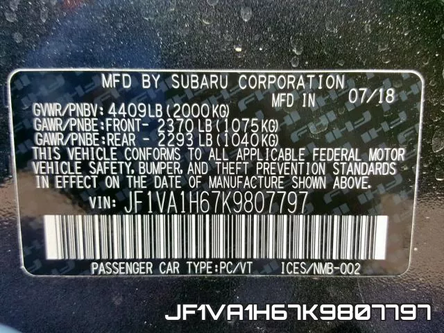JF1VA1H67K9807797 фото 2