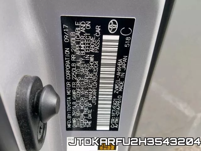 JTDKARFU2H3543204 фото 2