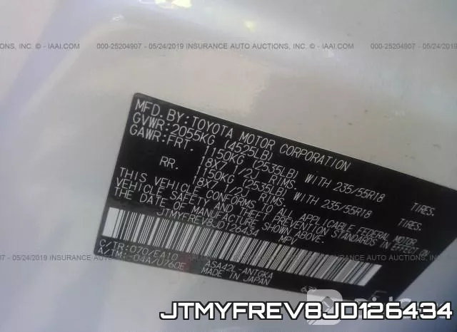 JTMYFREV8JD126434 фото 10