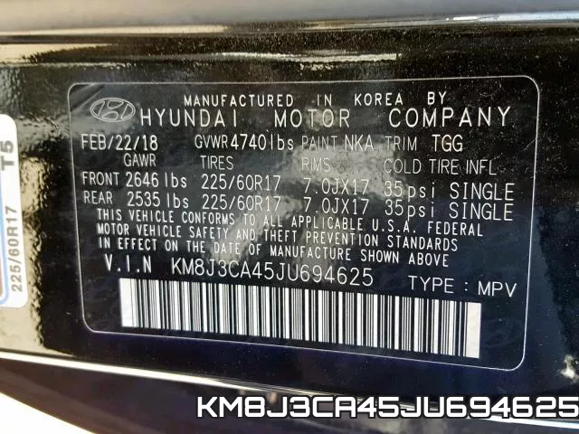 KM8J3CA45JU694625 фото 2
