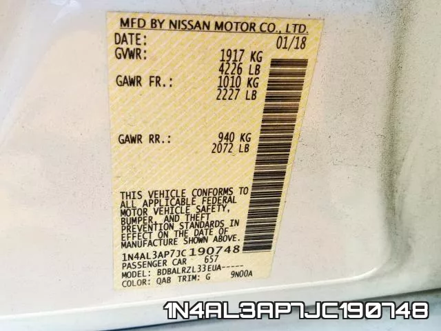 1N4AL3AP7JC190748 фото 2