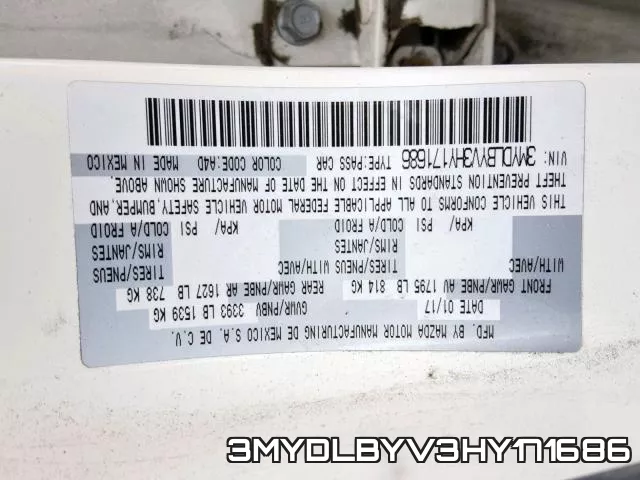 3MYDLBYV3HY171686 фото 2