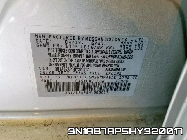 3N1AB7AP5HY320017 фото 2