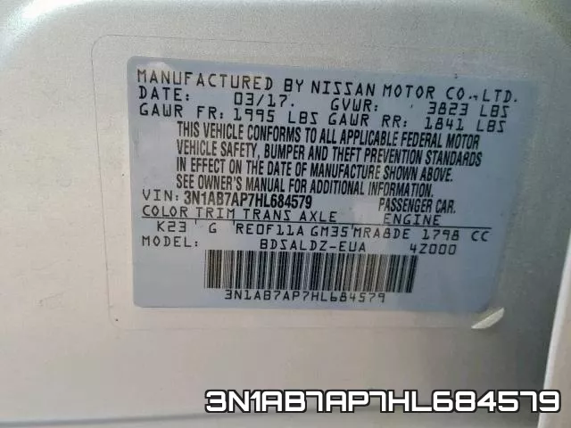 3N1AB7AP7HL684579 фото 2