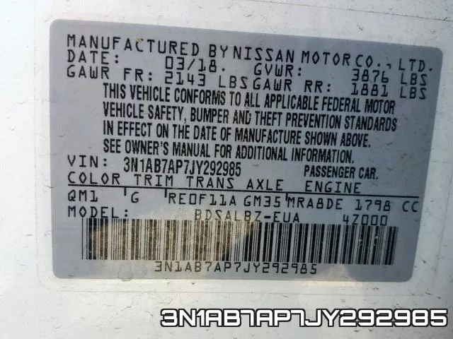 3N1AB7AP7JY292985 фото 2