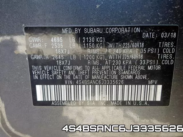 4S4BSANC6J3335626 фото 2