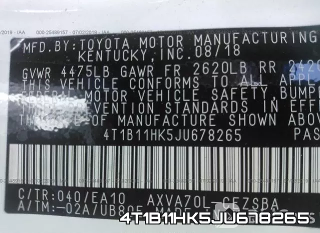 4T1B11HK5JU678265 фото 9