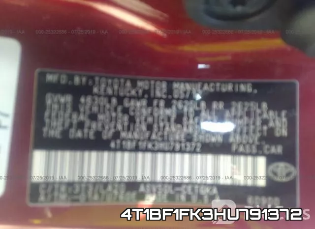 4T1BF1FK3HU791372 фото 10