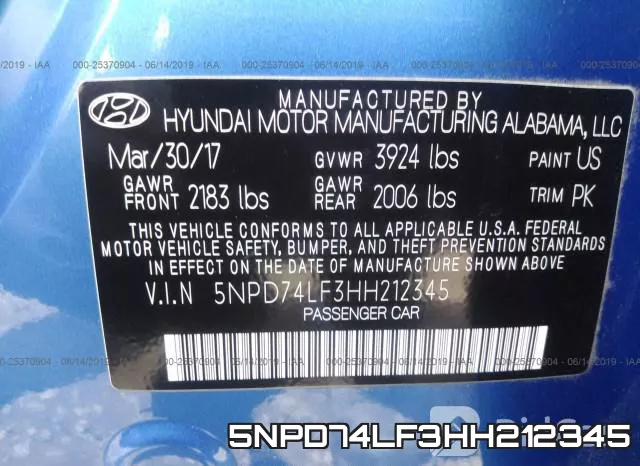 5NPD74LF3HH212345 фото 10
