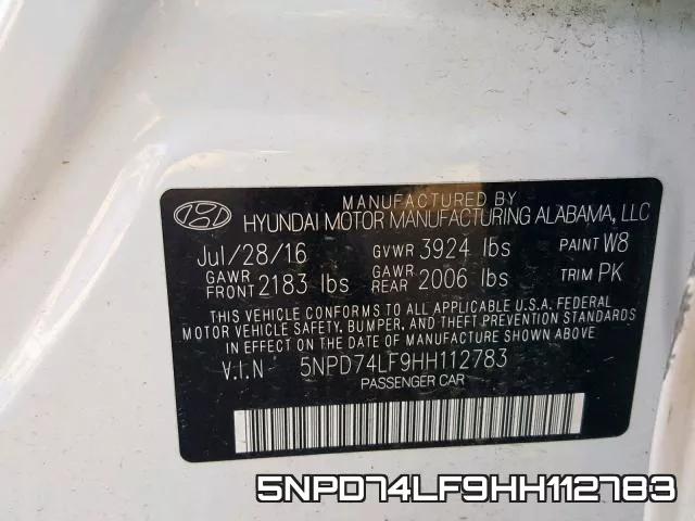5NPD74LF9HH112783 фото 2