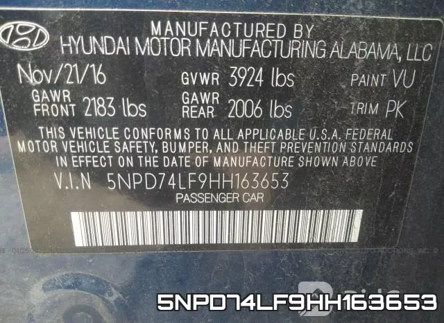 5NPD74LF9HH163653 фото 10