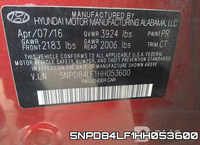 5NPD84LF1HH053600 фото 10