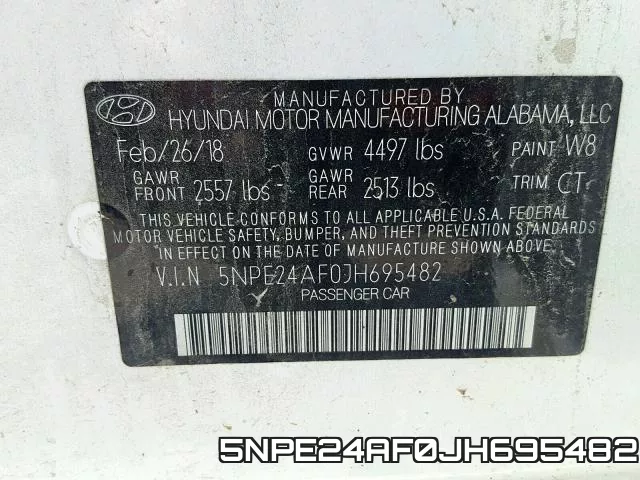 5NPE24AF0JH695482 фото 2