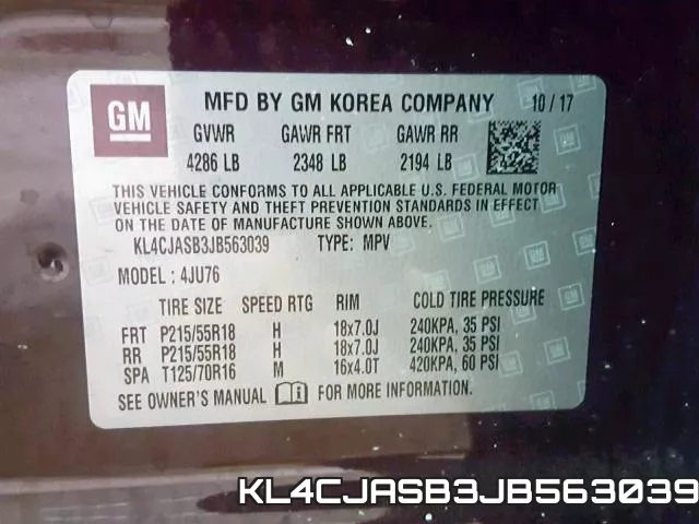 KL4CJASB3JB563039 фото 2