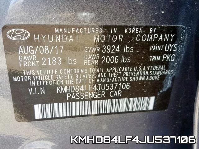 KMHD84LF4JU537106 фото 2