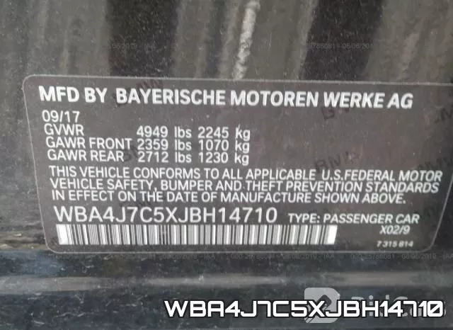 WBA4J7C5XJBH14710 фото 10