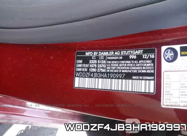 WDDZF4JB3HA190997 фото 10