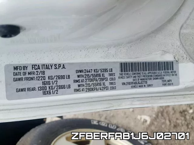 ZFBERFAB1J6J02701 фото 2