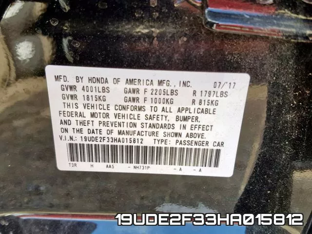19UDE2F33HA015812 фото 2