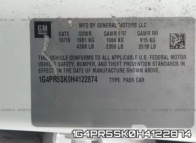 1G4PR5SK0H4122874 фото 10