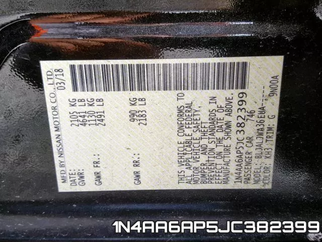 1N4AA6AP5JC382399 фото 2