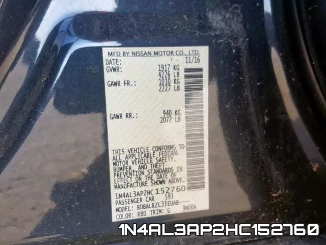 1N4AL3AP2HC152760 фото 2