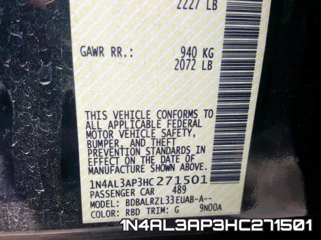 1N4AL3AP3HC271501 фото 2