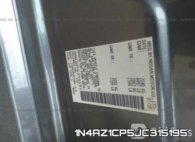 1N4AZ1CP5JC315195 фото 10