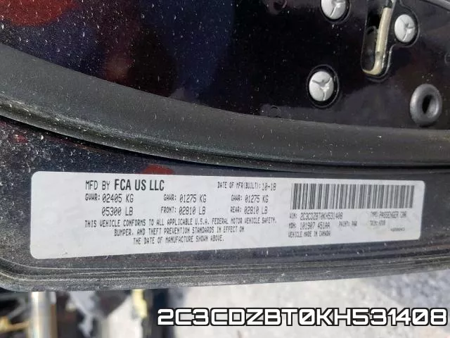 2C3CDZBT0KH531408 фото 2