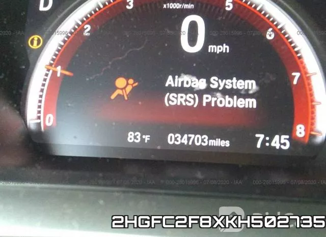 2HGFC2F8XKH502735 фото 8