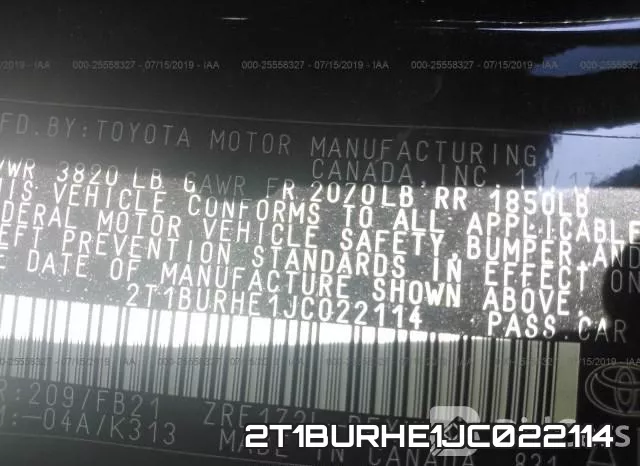 2T1BURHE1JC022114 фото 10