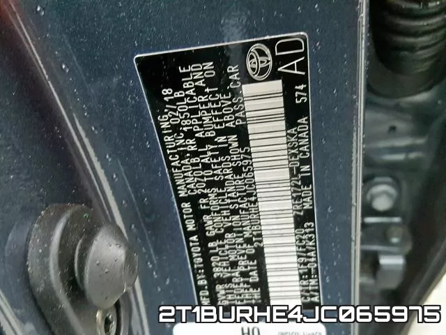 2T1BURHE4JC065975 фото 2
